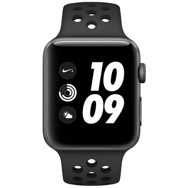 Apple Watch Nike+ GPS, 42 mm - T&auml;htiharmaa alumiinikuori ja antrasiitti/musta Nike Sport ‑ranneke