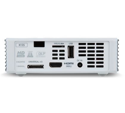 ACER K132 DLP LED Projector 500 ANSI Lumen WXGA 1280x800 10000:1 HDMI/MHL 24-pin Universal Analog RGB USB Typ B