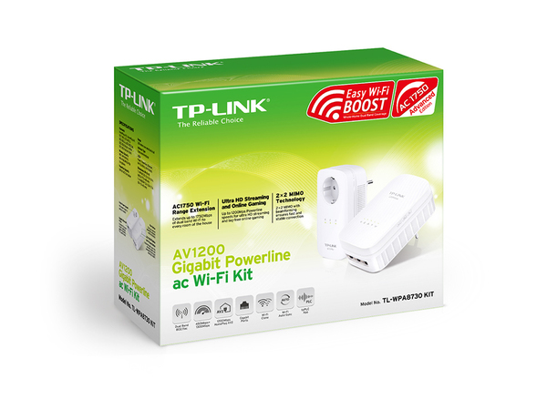TP-LINK AV1200 Gigabit Powerline AC WLAN KIT bis 1200Mbit/s - AC1750 DualBand 1.300Mbit/s at 5GHz / 450Mbit at 2.4 GHz