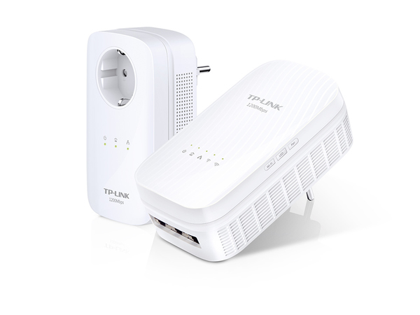 TP-LINK AV1200 Gigabit Powerline AC WLAN KIT bis 1200Mbit/s - AC1750 DualBand 1.300Mbit/s at 5GHz / 450Mbit at 2.4 GHz
