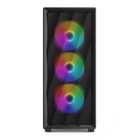 Sharkoon VK4 Rainbow Midi-Tower Case with RGB lighting, Black