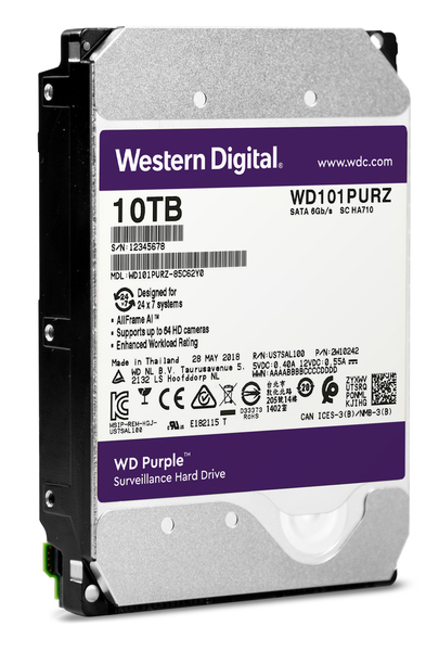 WD 10TB Purple, 3.5", SATA, 7200rpm, 256MB - HDD