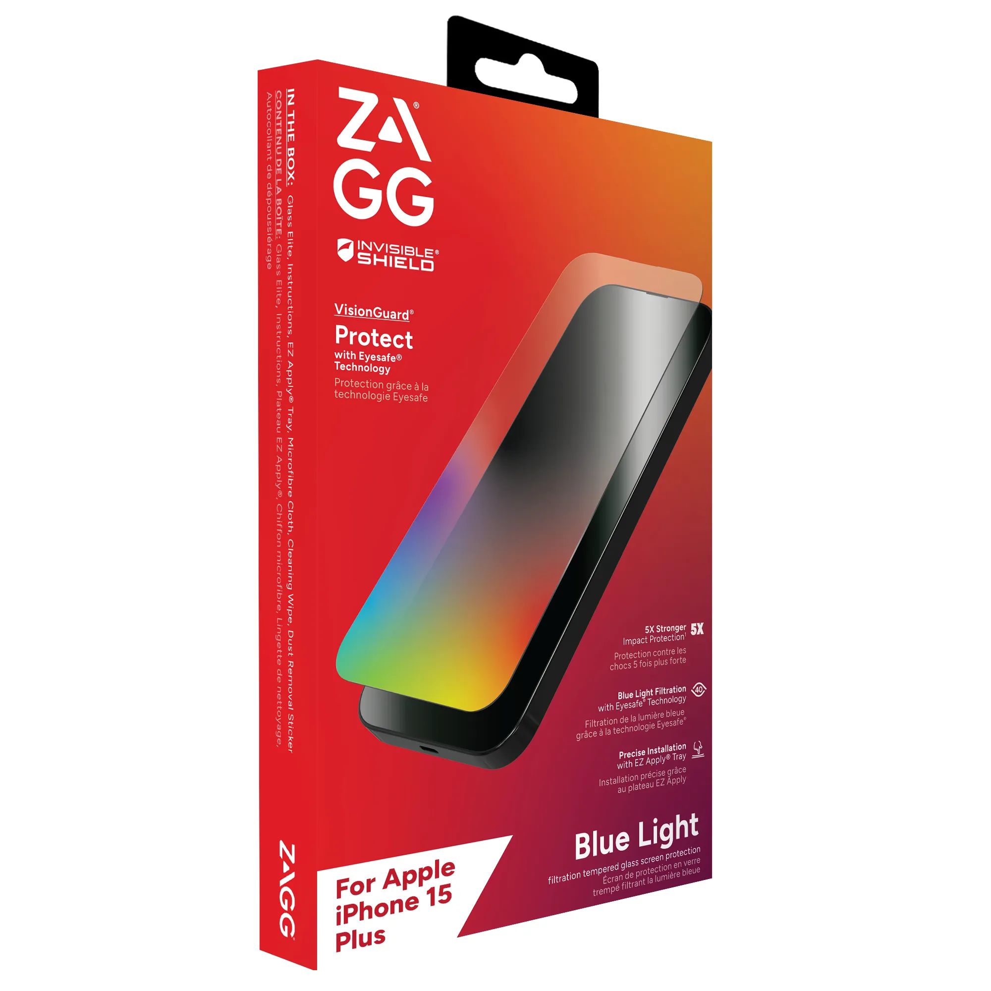 Zagg InvisibleShield Glass Elite VisionGuard iPhone 15 Plus - Screen Protector