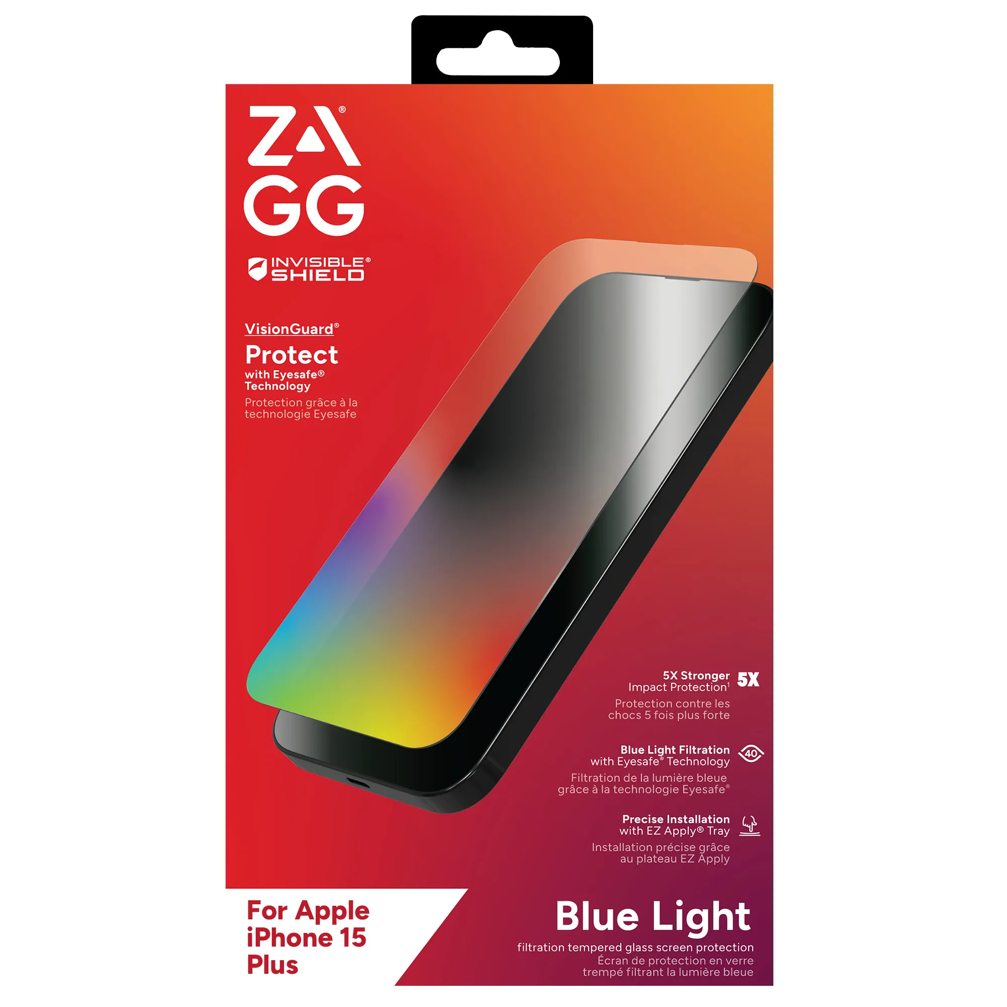 Zagg InvisibleShield Glass Elite VisionGuard iPhone 15 Plus - Screen Protector