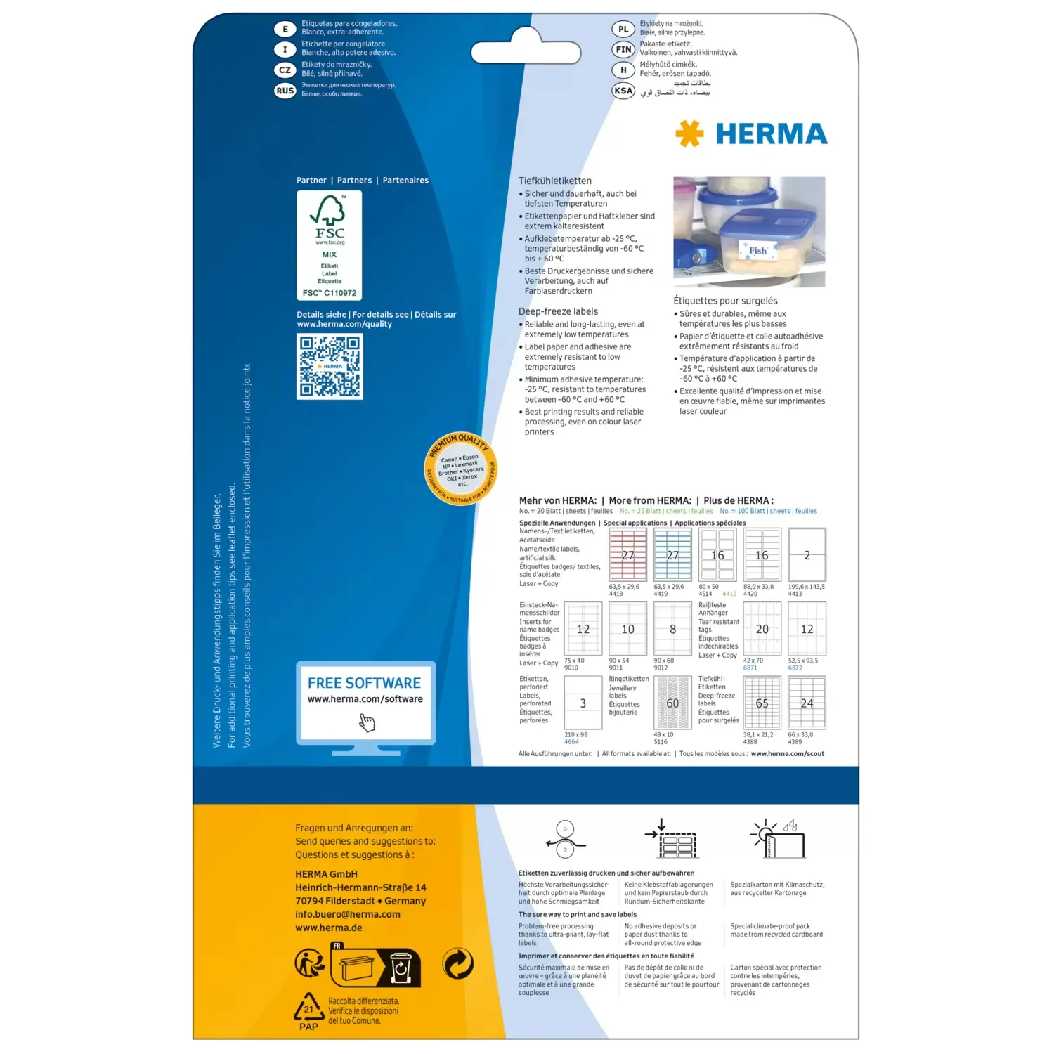 Herma label deep-freeze 38,1x21,2 (1625)