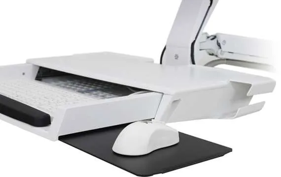 ERGOTRON StyleView  Sit-Stand Combo System shelves white