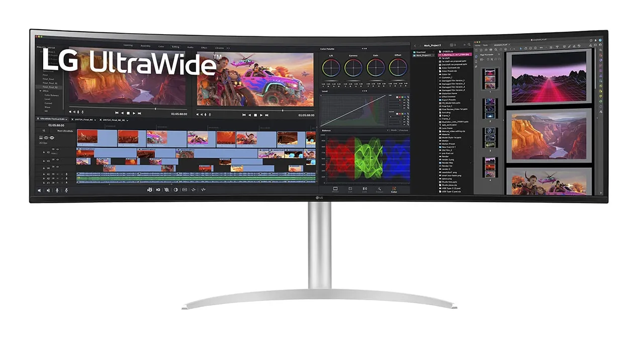 LG 49BQ95C-W 49" DQHD, Nano IPS - curved gamingskärm