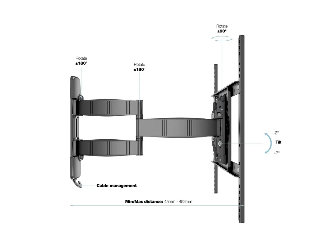 MB TILT&amp;TURN III 25KG VESA 100-400 BL