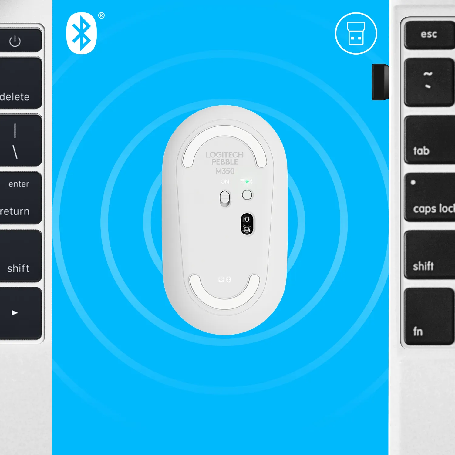 Logitech Pebble M350 - tr&aring;dl&ouml;s mus, Vit