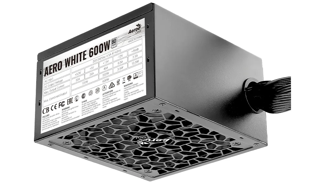 Aerocool AERO WHITE 600W - Power supply, 80 Plus White