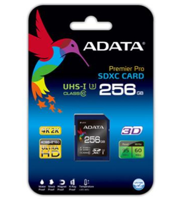 ADATA 256GB SDXC UHS-I U3 95MB/60MB Retail