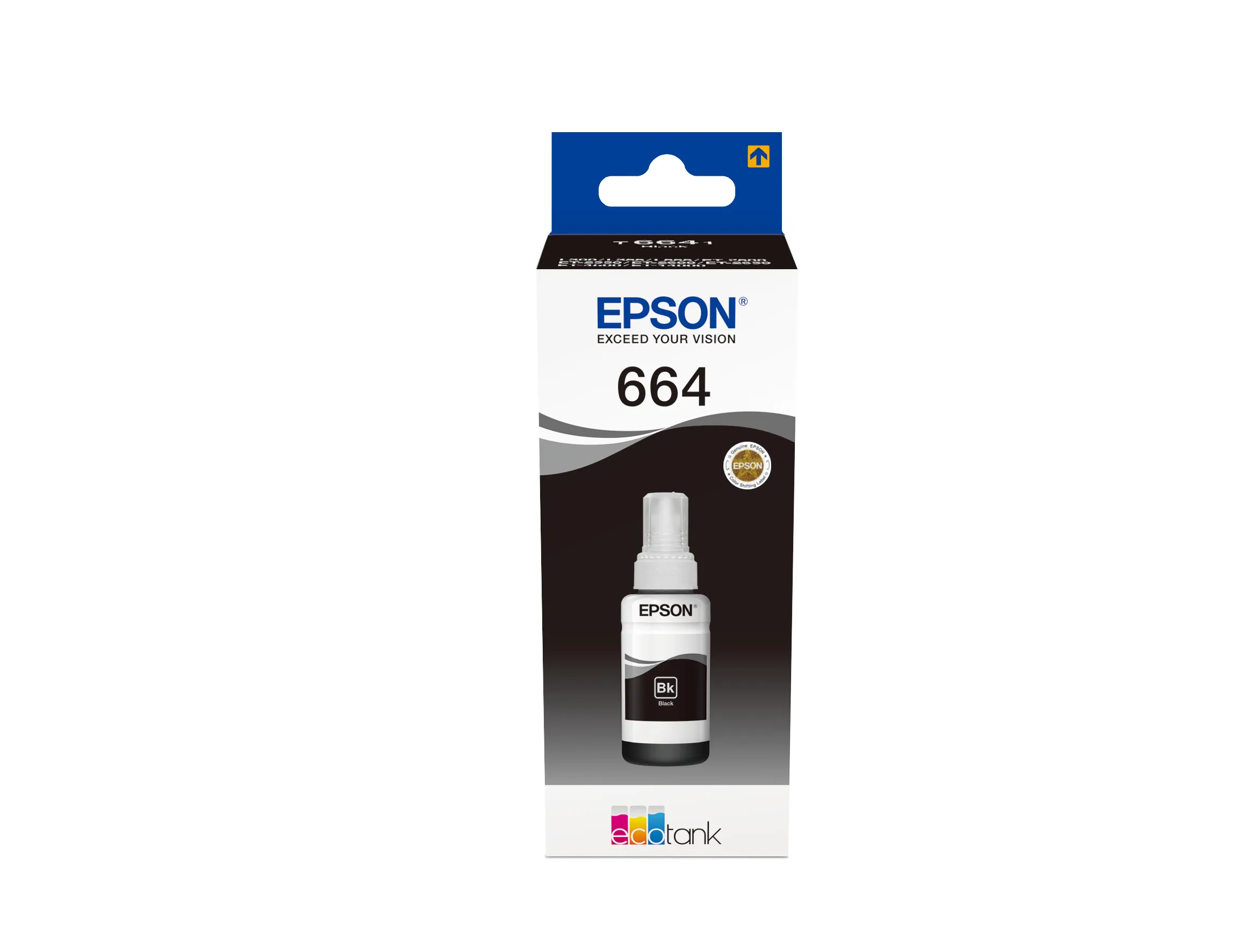 Epson 664 EcoTank -mustepullo, Musta