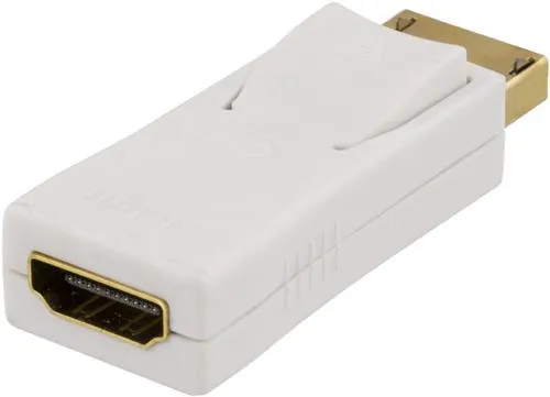 DELTACO DisplayPort HDMI sovitin, ur-na, valkoinen