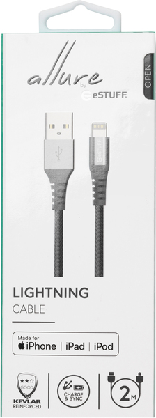 Lightning Cable MFI 2m Grey