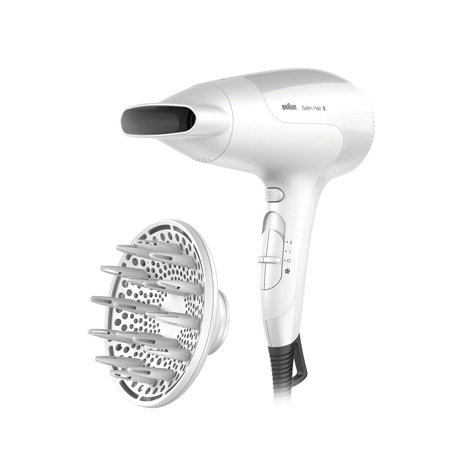 Braun Satin Hair 3 2000 W -hiustenkuivaaja, Valkoinen