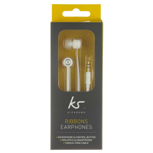 Kitsound Ribbons Mic, In-Ear White