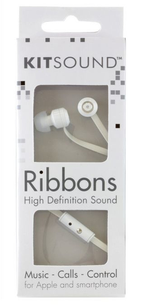 Kitsound Ribbons Mic, In-Ear White