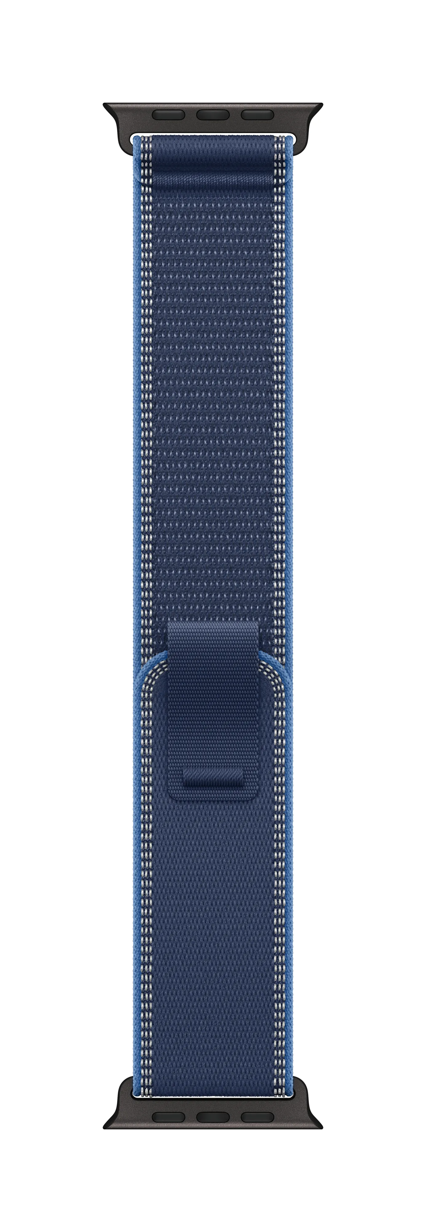 Apple Watch 49 mm Trail Loop, Blue/Bright Blue, S/M, Black Titanium Finish