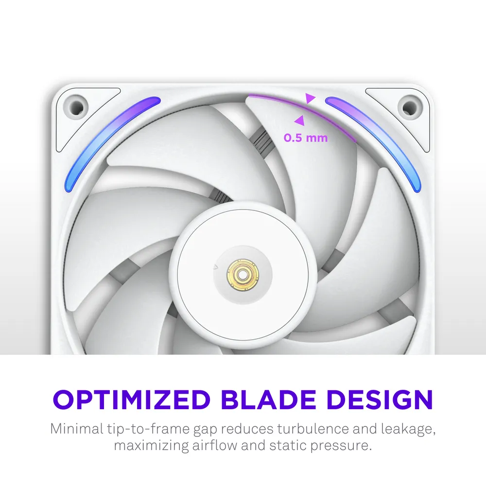 NZXT F240X PWM RGB Fan, Fluid Dynamic Bearing, 120mm, White