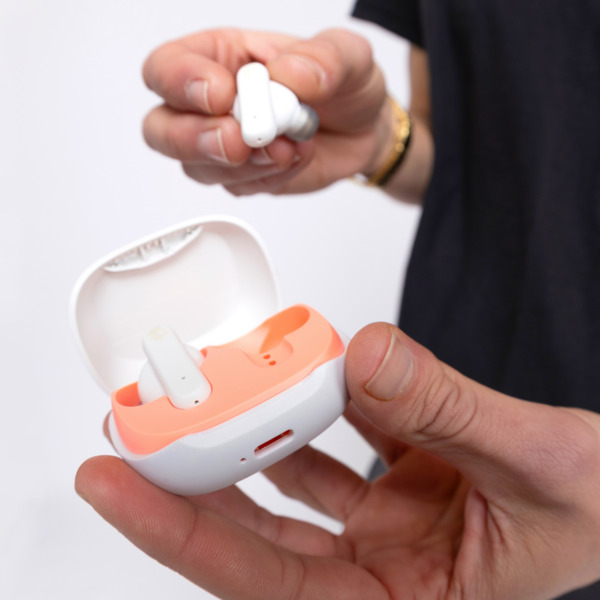 Skullcandy Smokin Buds True Wireless - wireless earbuds, bone/orange
