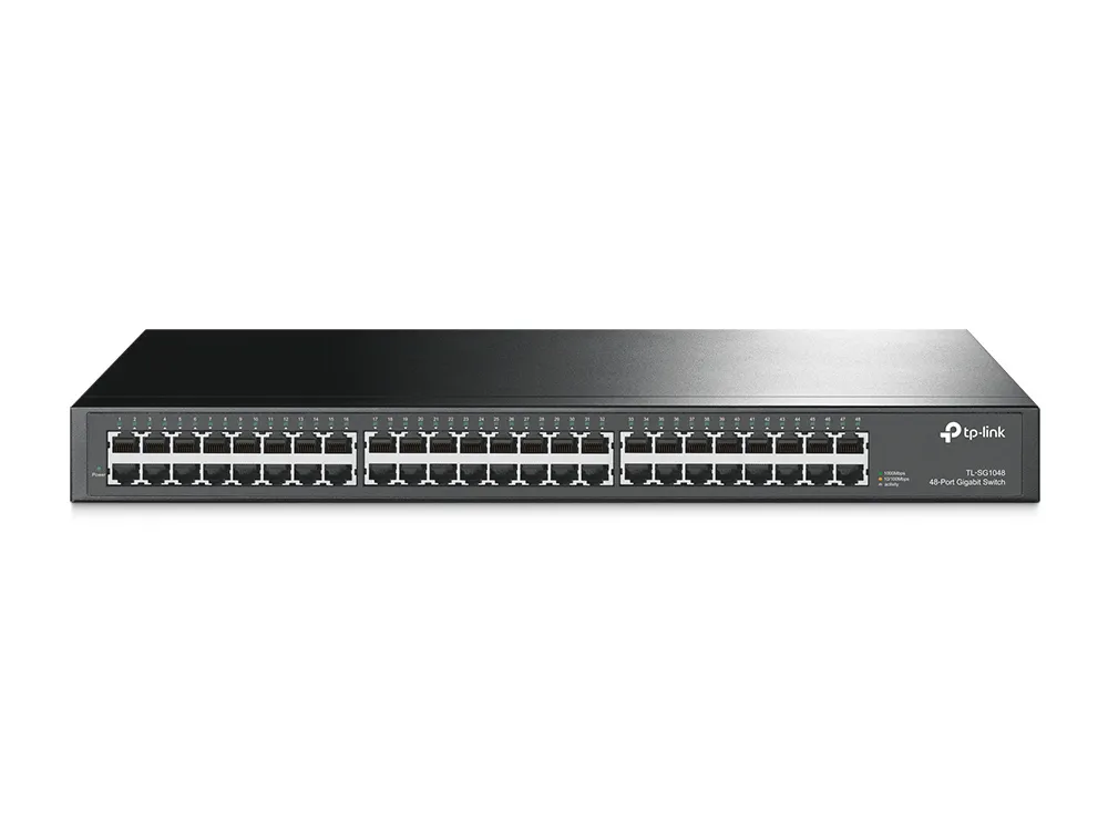 TP-LINK, nätverksswitch, 48-ports 10/100/1000Mbps, RJ45, metall, 19"