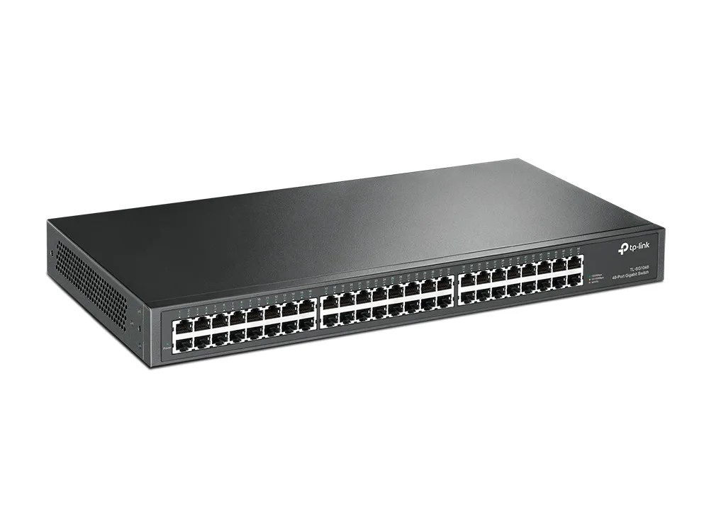 TP-LINK, nätverksswitch, 48-ports 10/100/1000Mbps, RJ45, metall, 19"