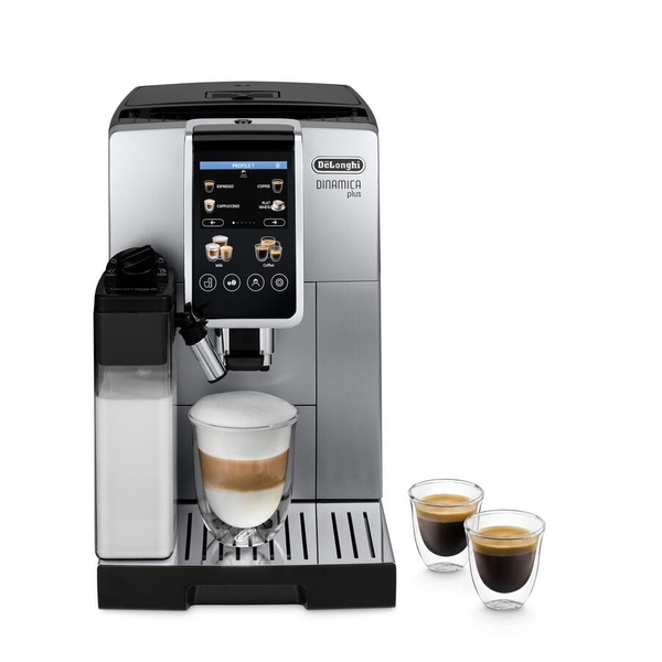Delonghi Dinamica Plus -yhdistelmäkahvinkeitin, täysautomaattinen, musta, Hopea