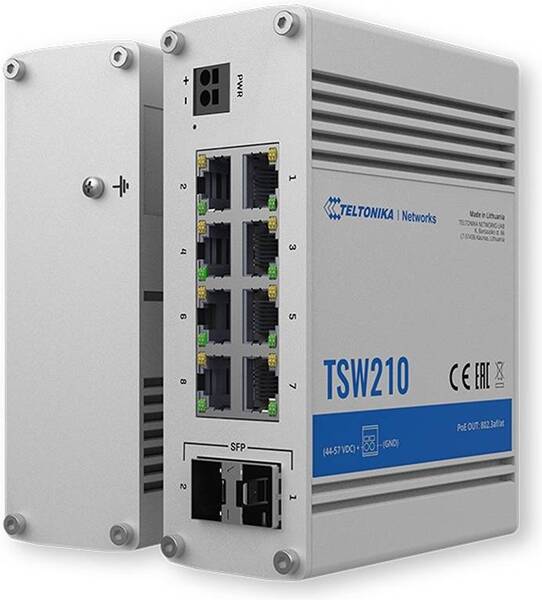 TELTONIKA TSW210 - Unmanaged industrial Ethernet switch, aluminum