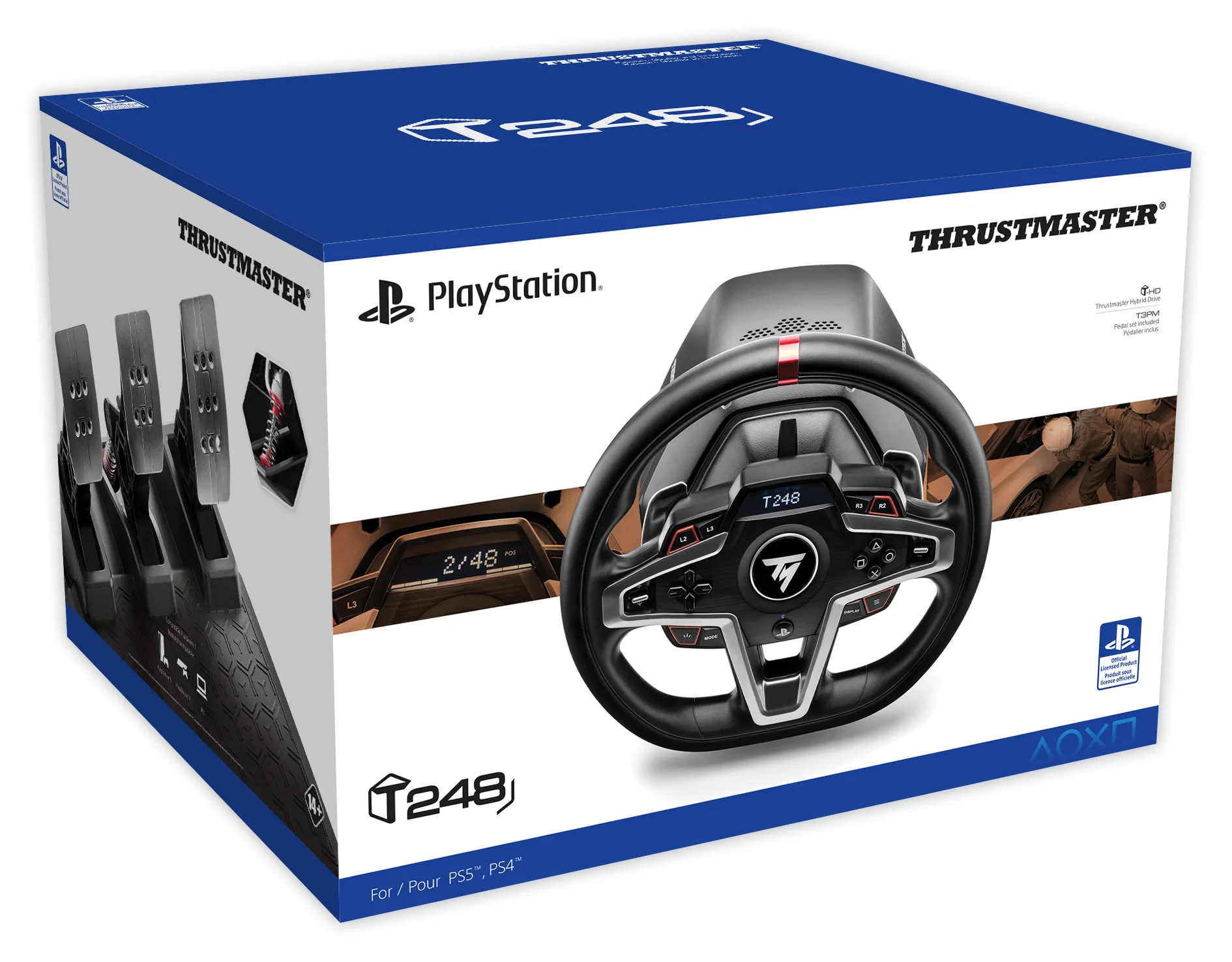 ThrustMaster T248 -ohjauspy&ouml;r&auml; + polkimet, PC, PS4, PS5