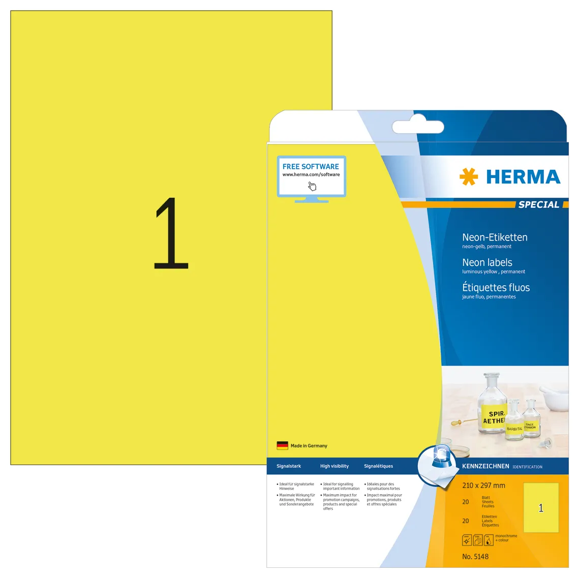Herma label Special 210x297 neon yellow (20)