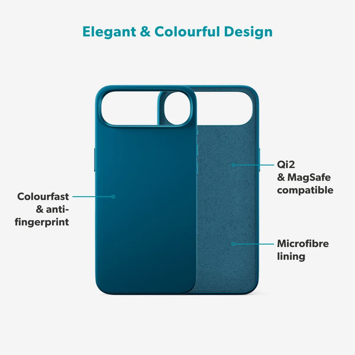 Epico Silicone Pro Mag+ Case iPhone Air Qi2  &amp;  MagSafe kompatibel, petrol bl&aring;