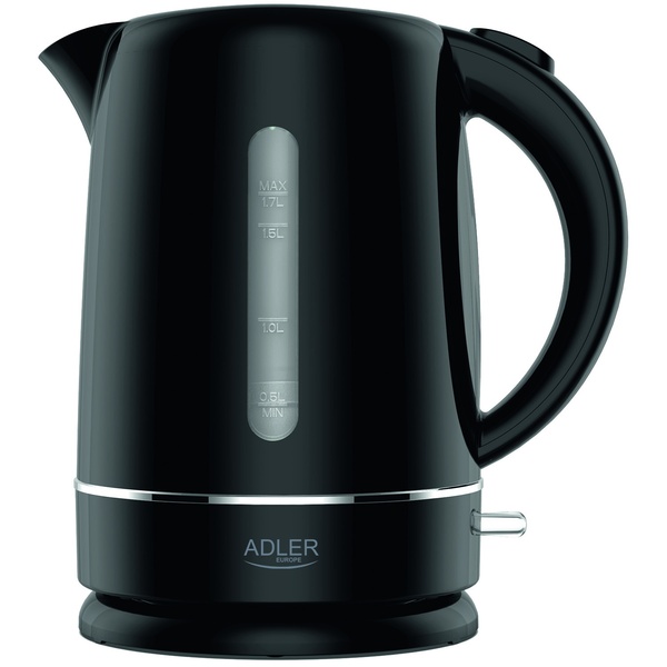 ADLER AD 1385B -vedenkeitin, 1,7 l, 2000 W, musta/valkoinen