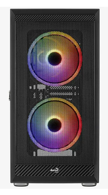 Aerocool Graphite G-BK-v2 Midi-Tower Case with window and RGB lighting, Black