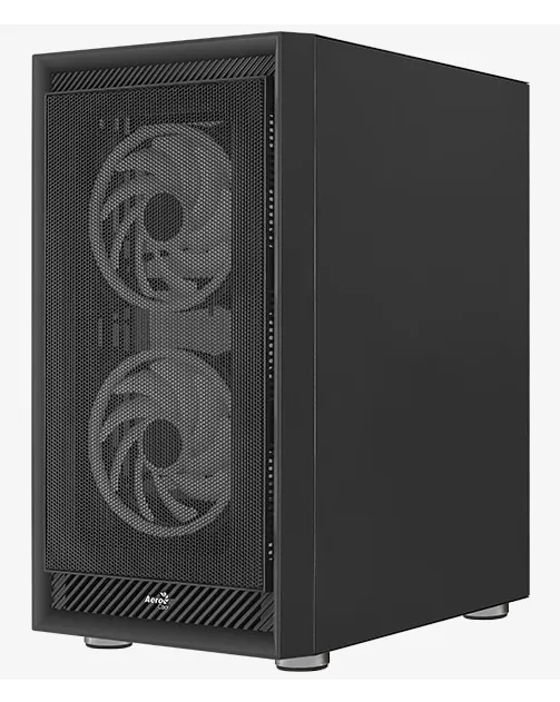 Aerocool Graphite G-BK-v2 Midi-Tower Case with window and RGB lighting, Black