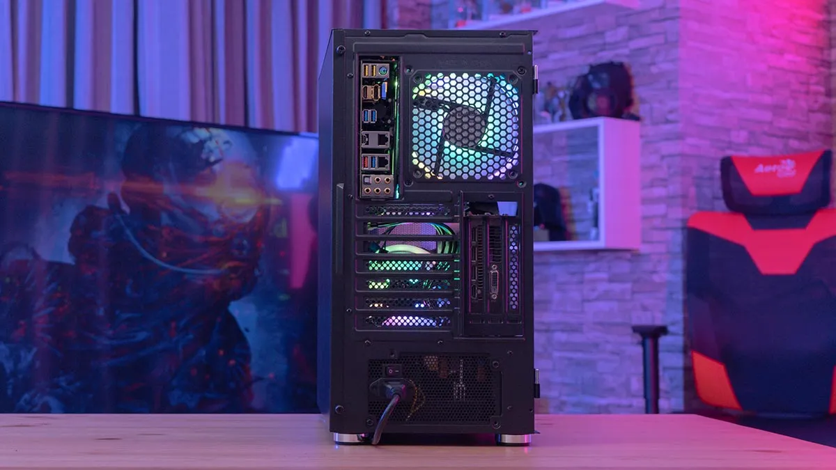 Aerocool Graphite G-BK-v2 Midi-Tower Case with window and RGB lighting, Black