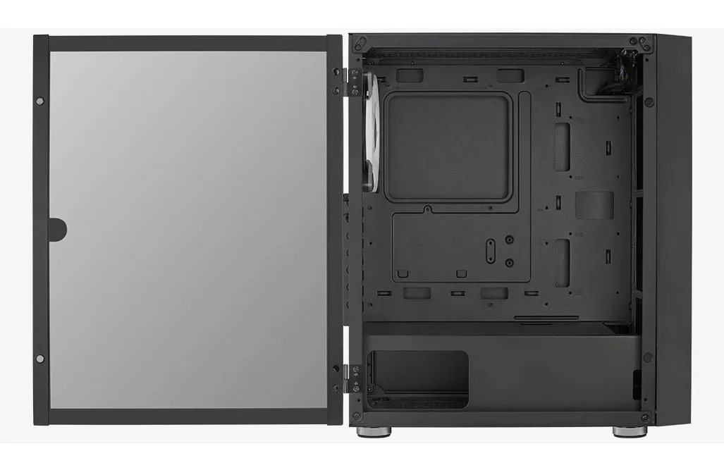 Aerocool Graphite G-BK-v2 Midi-Tower Case with window and RGB lighting, Black