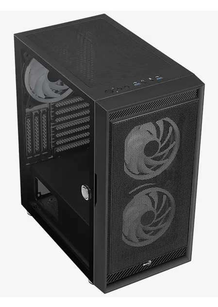 Aerocool Graphite G-BK-v2 Midi-Tower Case with window and RGB lighting, Black