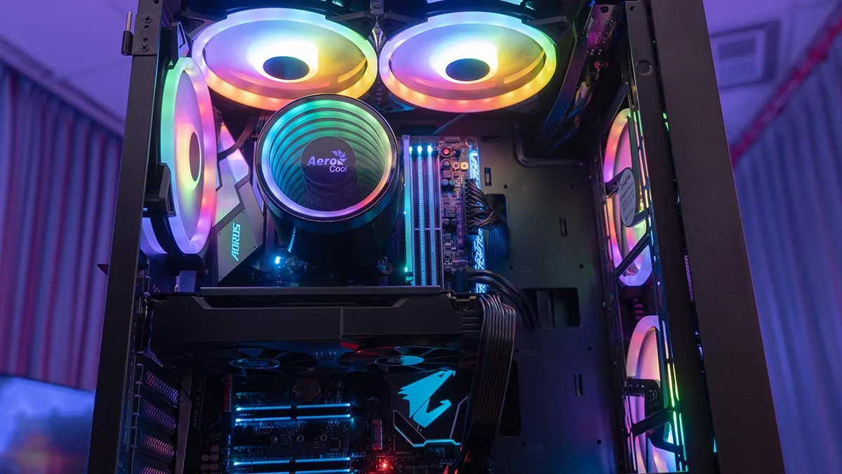 Aerocool Graphite G-BK-v2 Midi-Tower Case with window and RGB lighting, Black