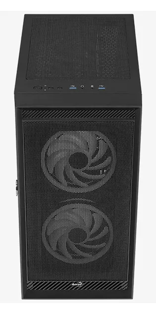 Aerocool Graphite G-BK-v2 Midi-Tower Case with window and RGB lighting, Black