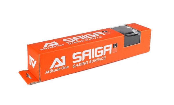 Attitude One Saiga L - gaming mousepad, 380x300 mm, Black