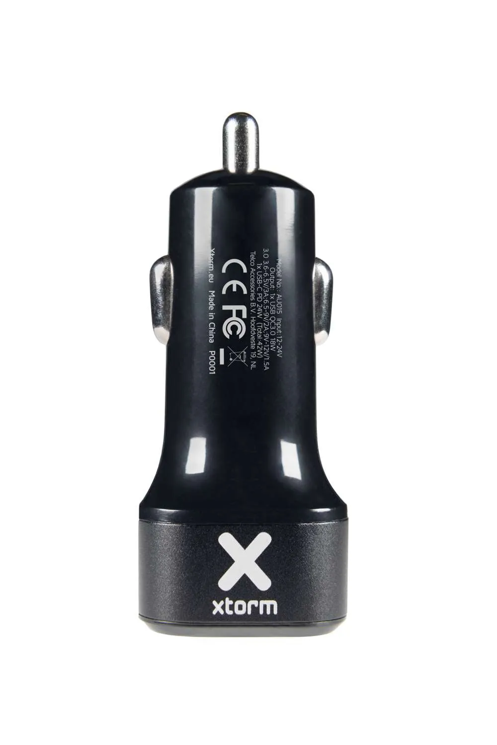 Xtorm Fast Car Charger USB-C PD 30W & USB QC3.0 18W - charger, Black