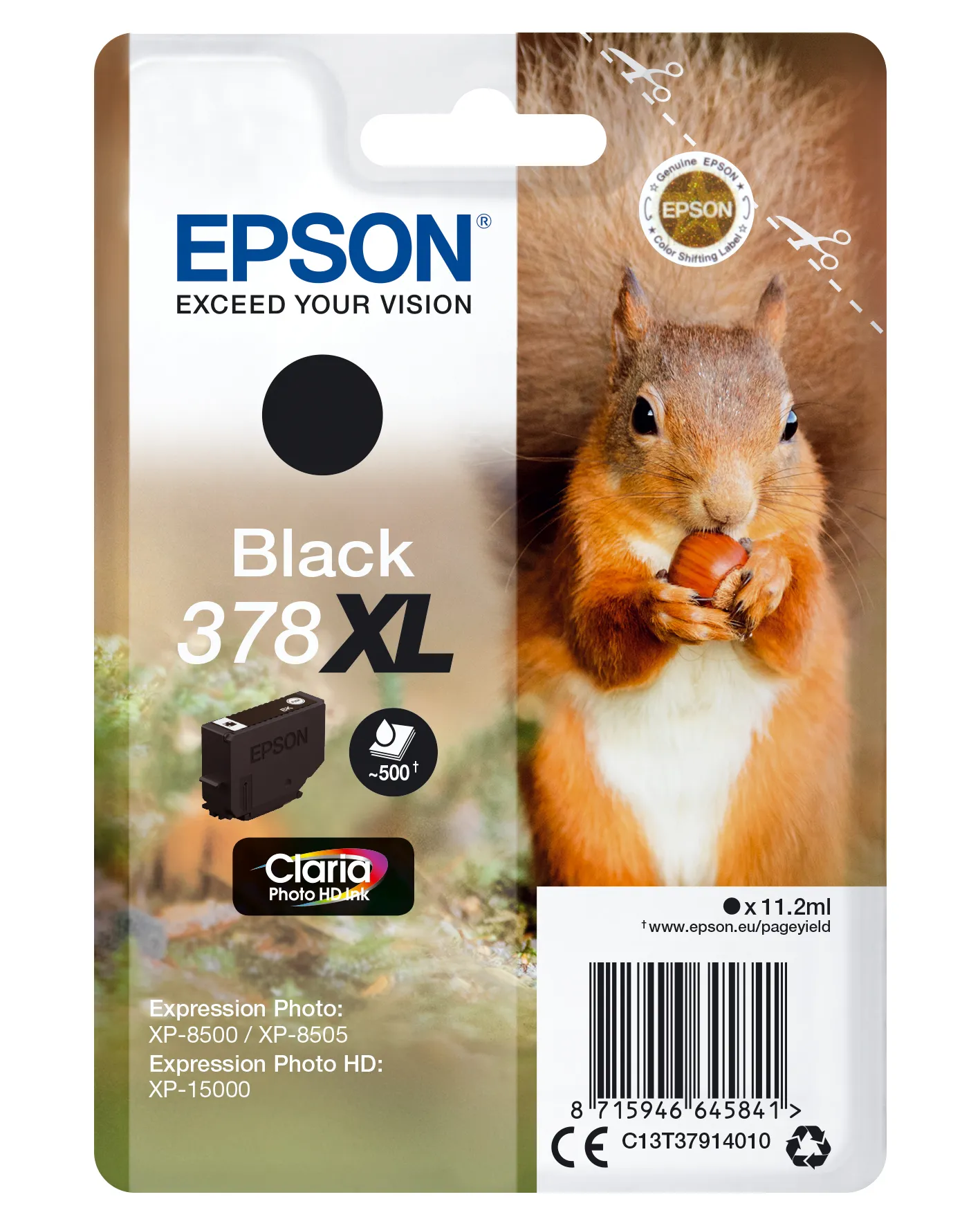 Epson 378XL ink cartridge, 11.2 ml, Black