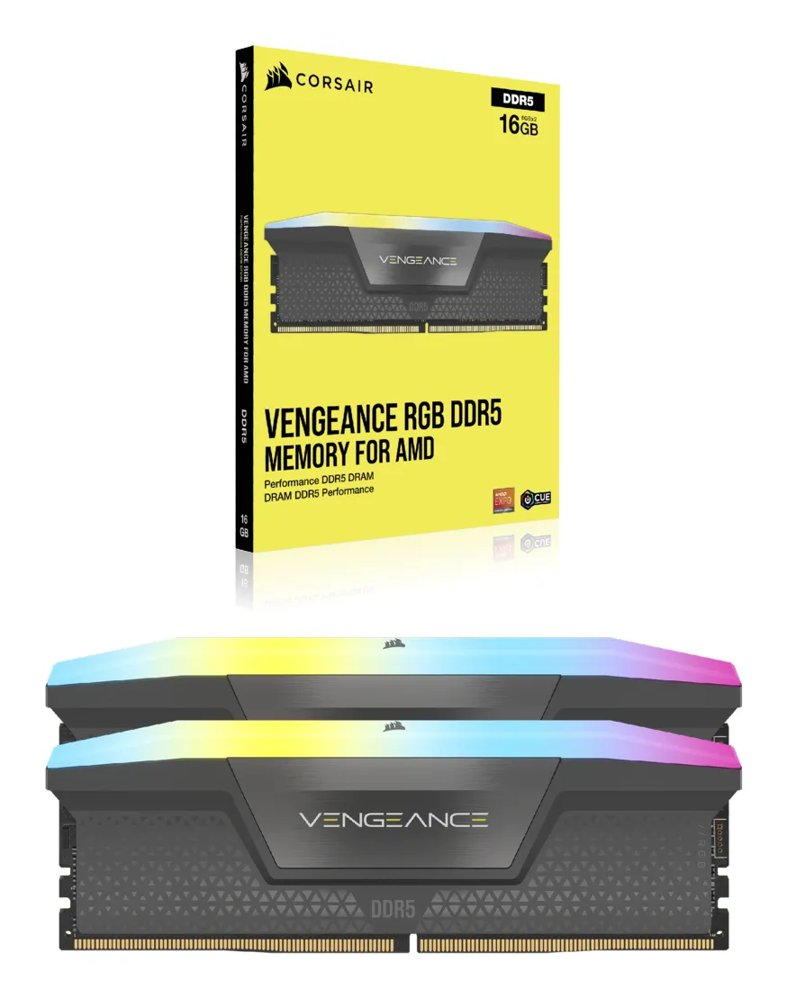 Corsair Vengeance RGB AMD EXPO 64GB (2 x 32GB) DDR5 5200 MHz, CL40 - memory, Black