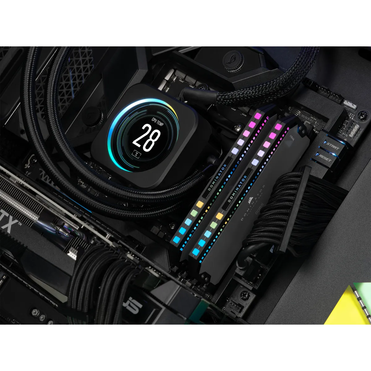 CORSAIR DOMINATOR PLATINUM RGB 32GB 2x16GB DDR5 5600MT/s DIMM Unbuffered 36-36-36-76 Std PMIC AMD EXPO Cool Grey Heatspreader 1.25V