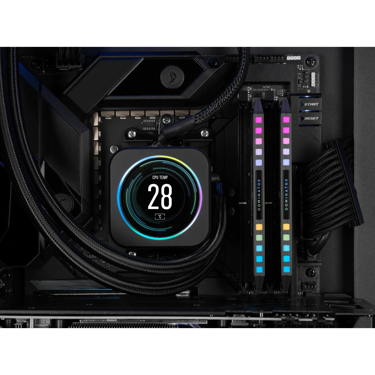 CORSAIR DOMINATOR PLATINUM RGB 32GB 2x16GB DDR5 5600MT/s DIMM Unbuffered 36-36-36-76 Std PMIC AMD EXPO Cool Grey Heatspreader 1.25V