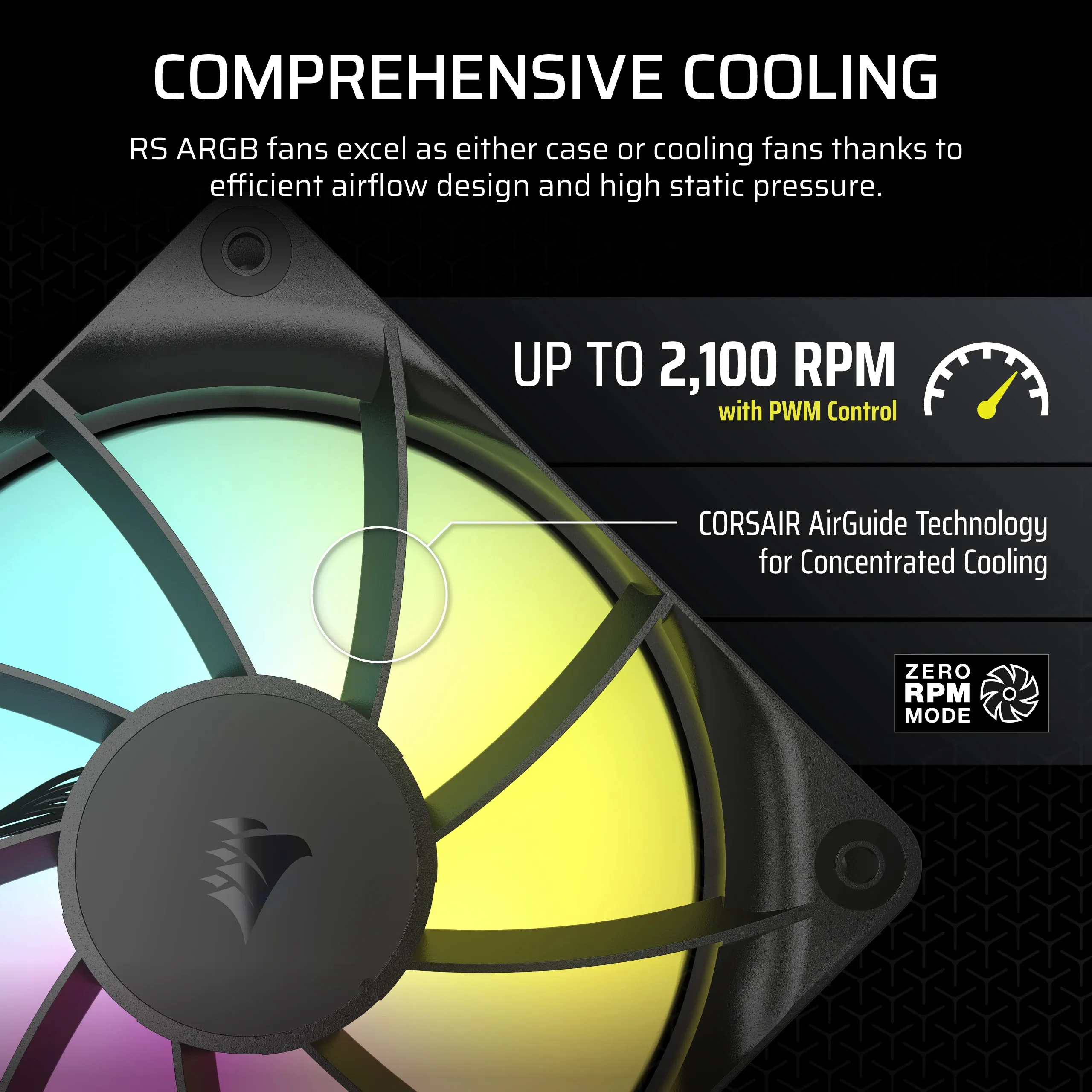 Corsair RS120 120mm ARGB - case fan, black