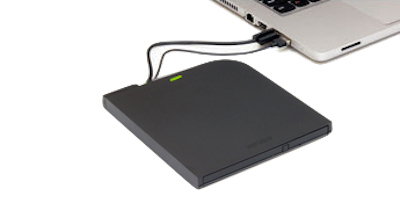BUFFALO 8x Ultra-Thin Portable USB2.0 DVD Writer M-Disc support