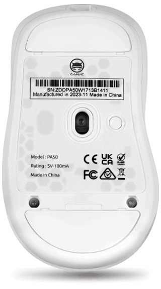 GAMIAC PA50 Wired Gaming Mouse, White