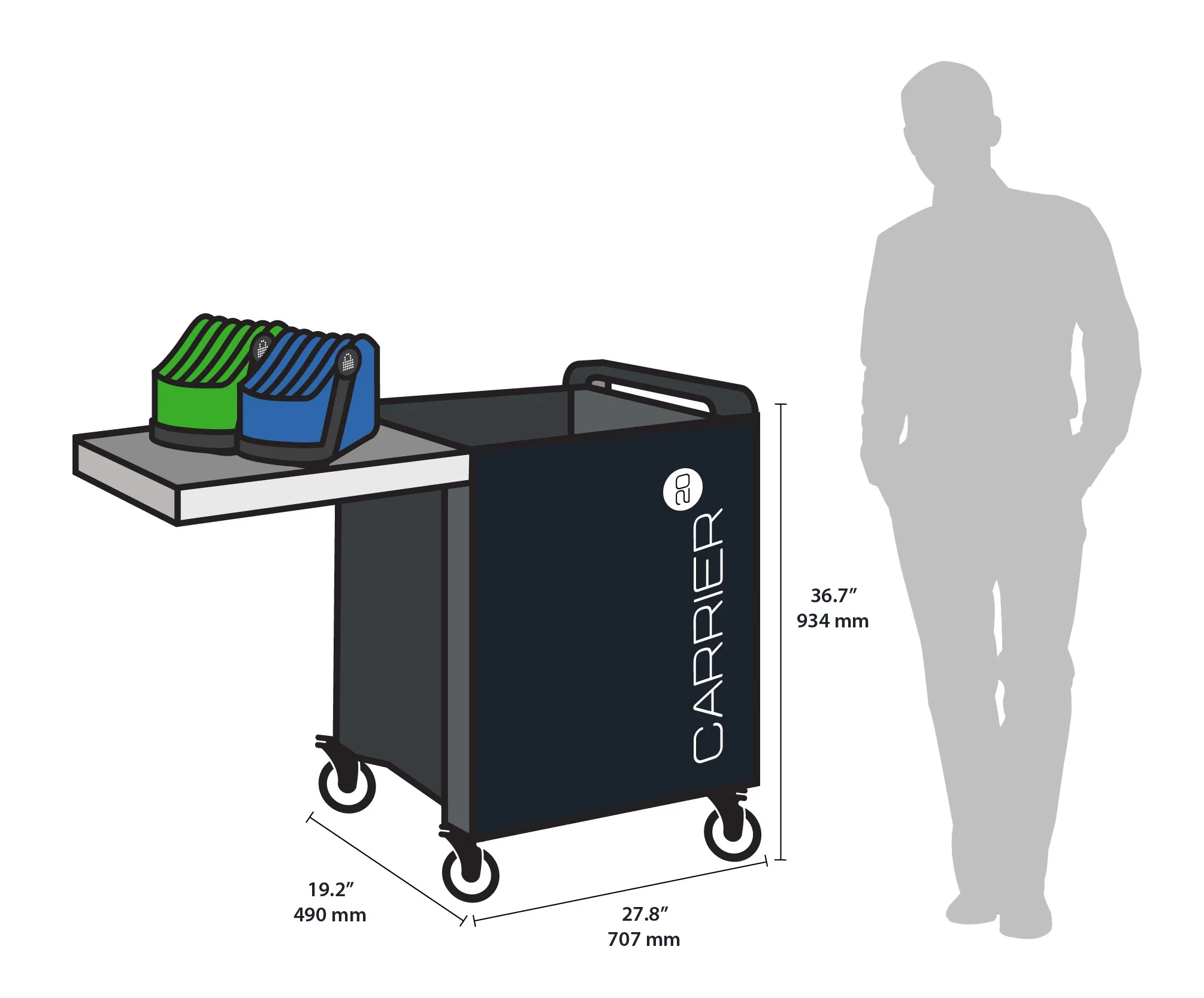 LocknCharge Carrier 30 MK5 with LARGE Baskets Charge-Only 30 units Chromebook/iPad/laptop
