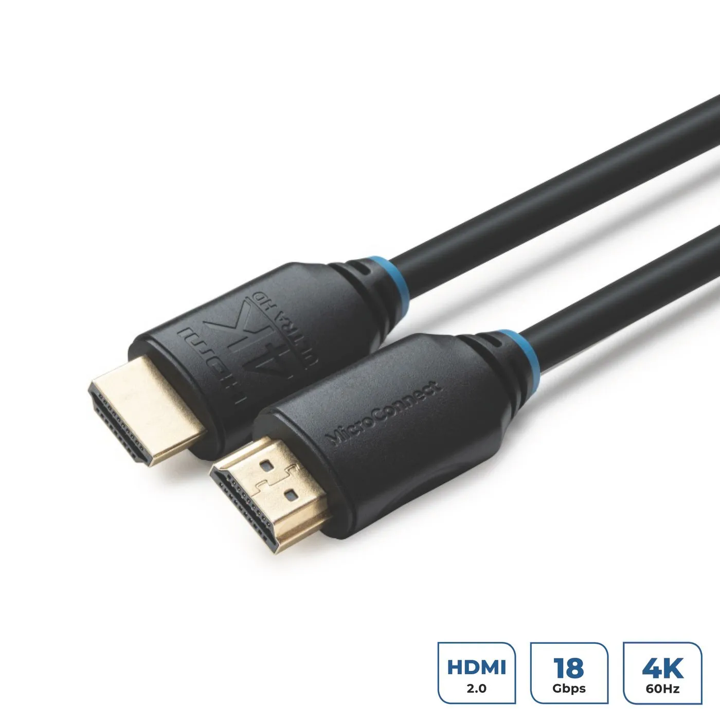 MicroConnect  HDMI &ndash; HDMI 2.0 -kaapeli, 20 m, Musta